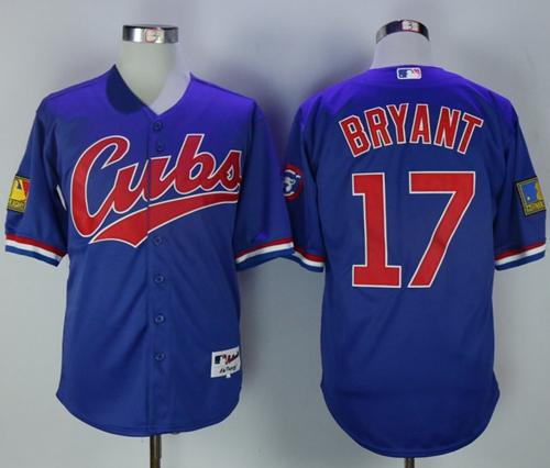 Cubs #17 Kris Bryant Blue 1994 Turn Back The Clock Stitched MLB Jersey